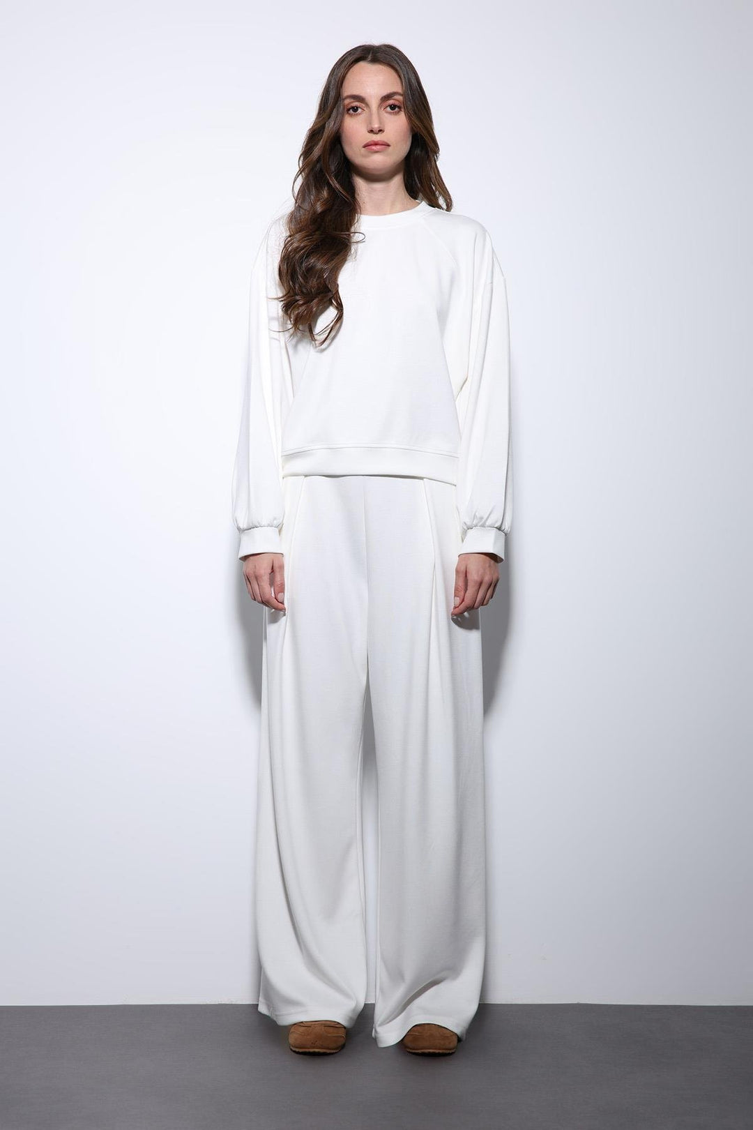 ANT Antioch Ecru Wide Leg Relaxed Women's Suit - Collierville