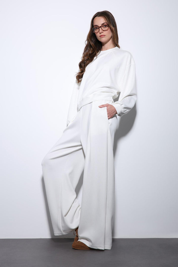 ANT Antioch Ecru Wide Leg Relaxed Women's Suit - Collierville