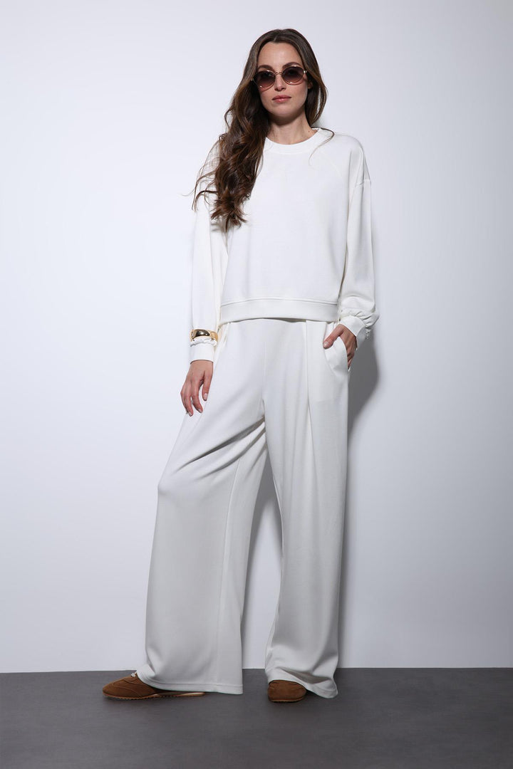 ANT Antioch Ecru Wide Leg Relaxed Women's Suit - Collierville