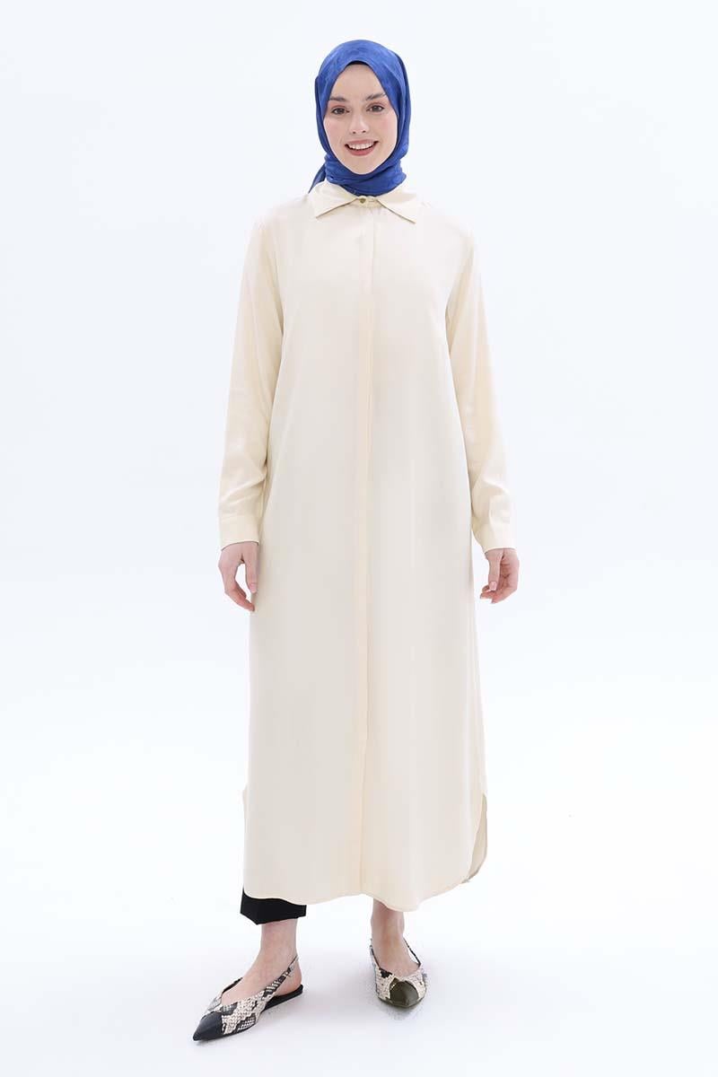 TLD Women Allday Ecru Hidden Snap Dress Tunic - San Andrés Cholula