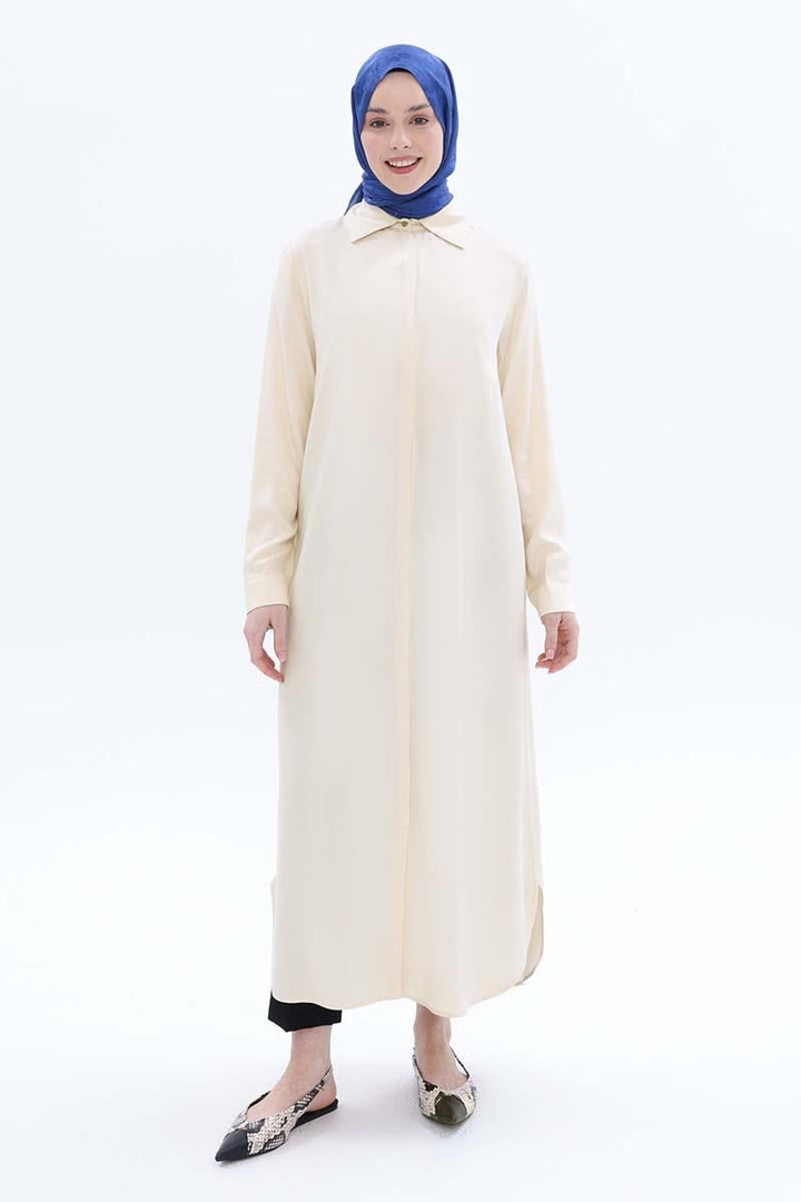 TLD Women Allday Ecru Hidden Snap Dress Tunic - San Andrés Cholula