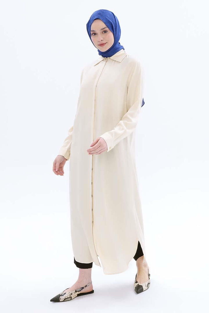 TLD Women Allday Ecru Hidden Snap Dress Tunic - San Andrés Cholula