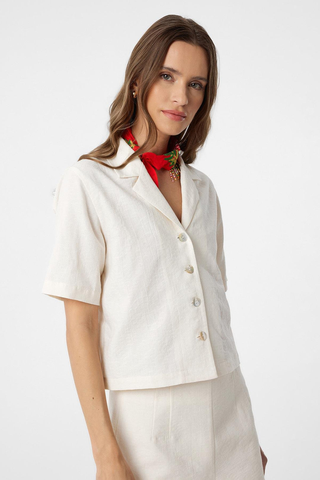 ANT Antioch Ecru Shirt Shorts Women's Set - The Hague