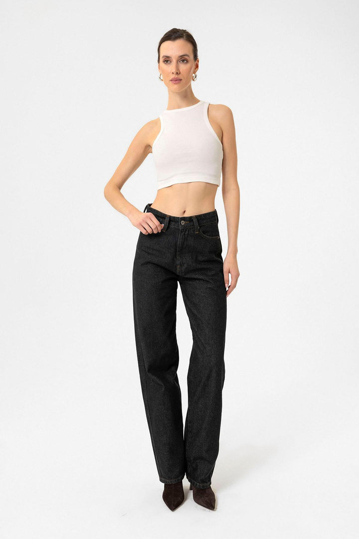ANT Antioch Ecru Women's Ribbed Crop Tank Top - Cluj-Napoca