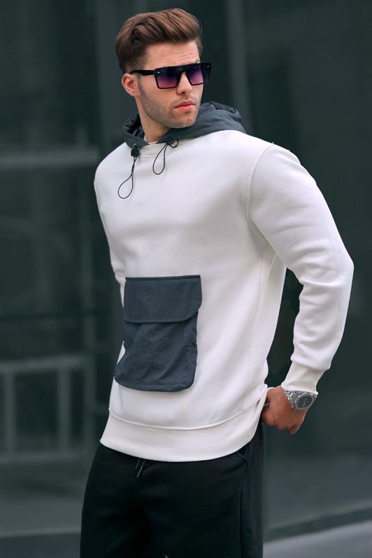 MDX Ecru Kangaroo Pocket Hooded Men's Sweatshirt 6138 - Manchester