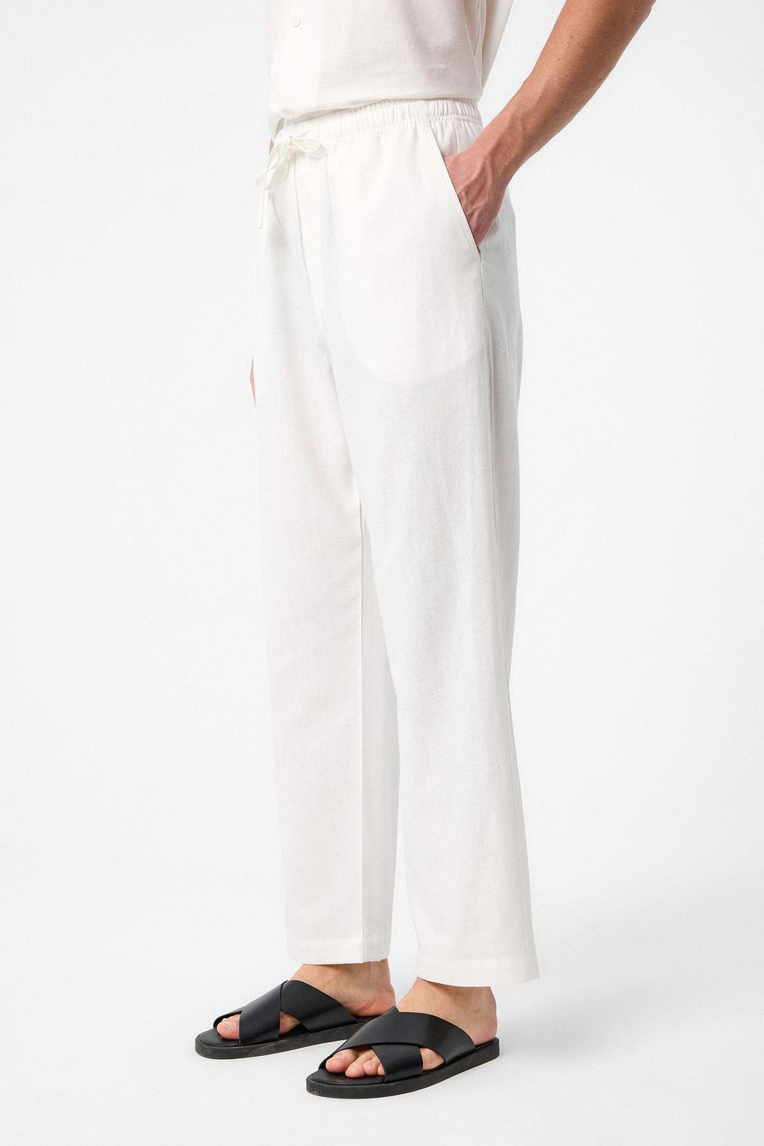 ANT Antioch Ecru Cotton Blend Jogger Men's Pants - Watford