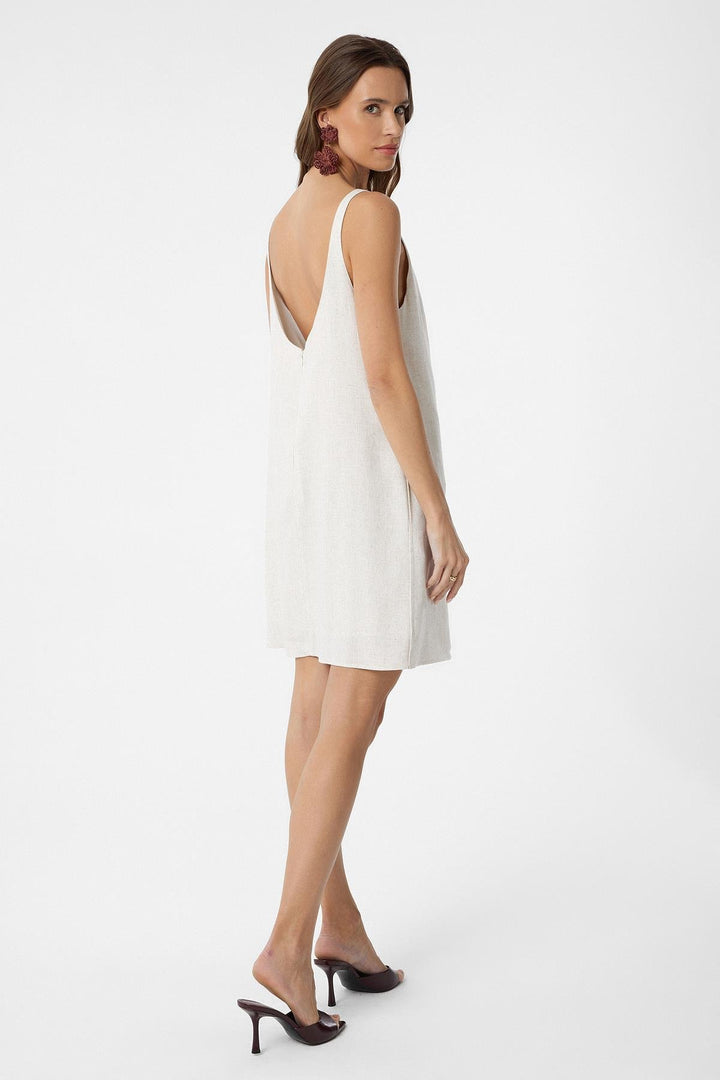 ANT Antioch Ecru Linen Blend Women's Mini Dress - Waterlooville