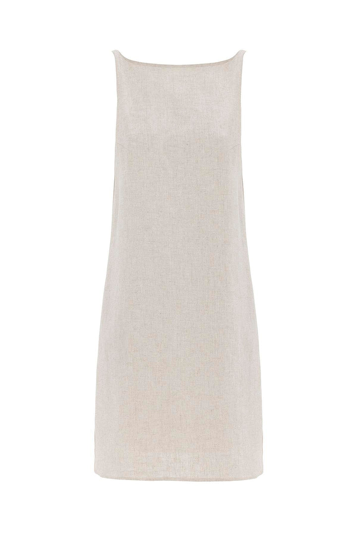 ANT Antioch Ecru Linen Blend Women's Mini Dress - Waterlooville