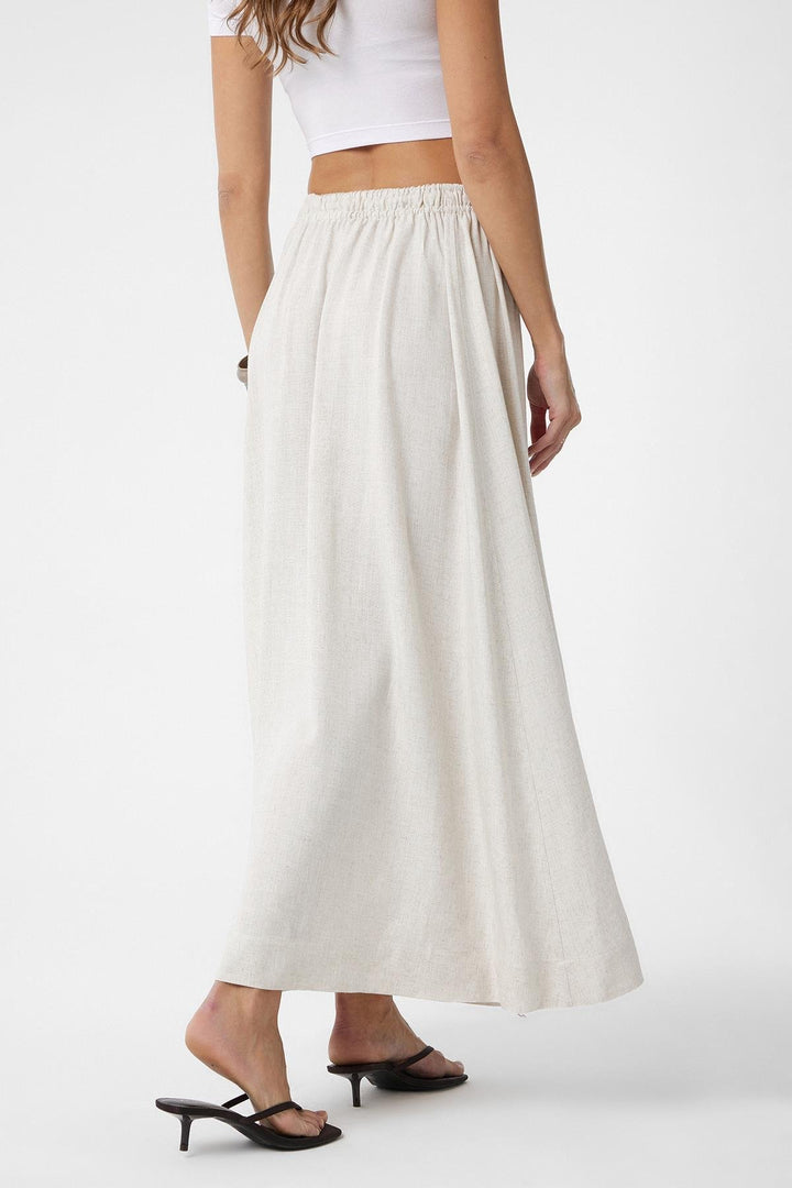 ANT Antioch Ecru Linen Blend Women's Long Skirt - Ciudad Manuel Doblado