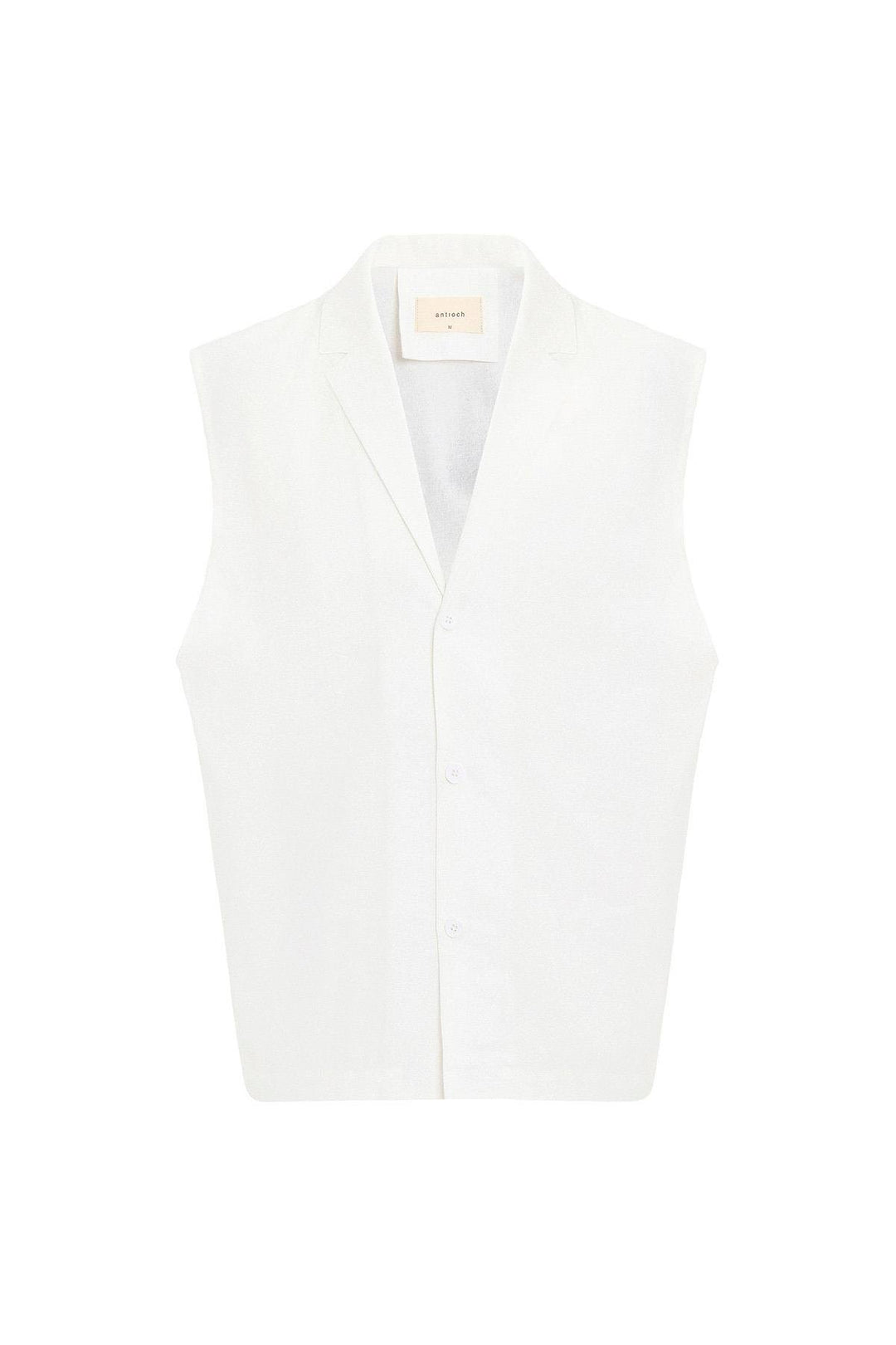 ANT Antioch Ecru Linen Blend Sleeveless Men's Shirt - Gjilan