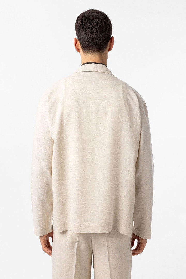 ANT Antioch Ecru Cotton Blend Relax Fit Men's Shirt - Lauderhill