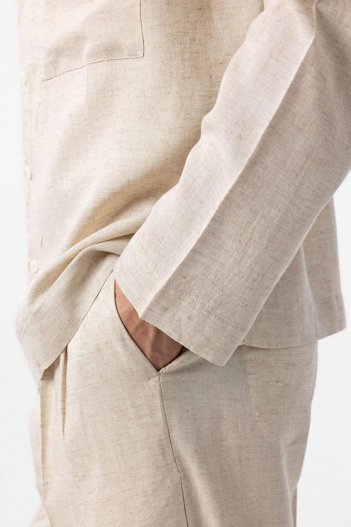 ANT Antioch Ecru Cotton Blend Relax Fit Men's Shirt - Lauderhill