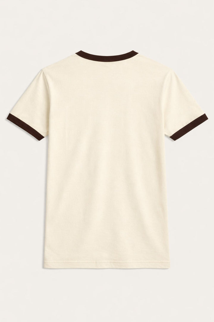 ANT Antioch Ekru Kontrast Yaka Erkek T-Shirt - Campeche