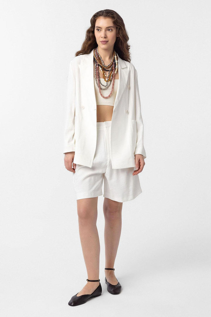 ANT Antioch Ecru Crossed Women's Blazer Jacket - Barrie