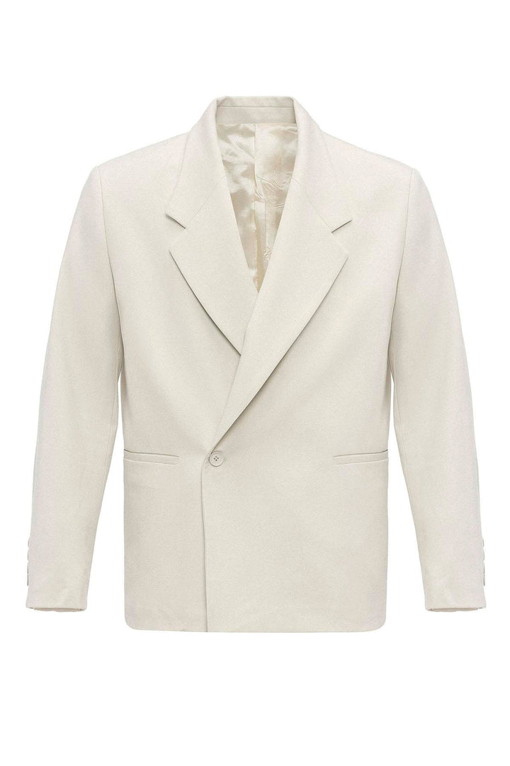 ANT Antioch Ecru Cross Closure Flap Pocket Men's Blazer Jacket - Medford