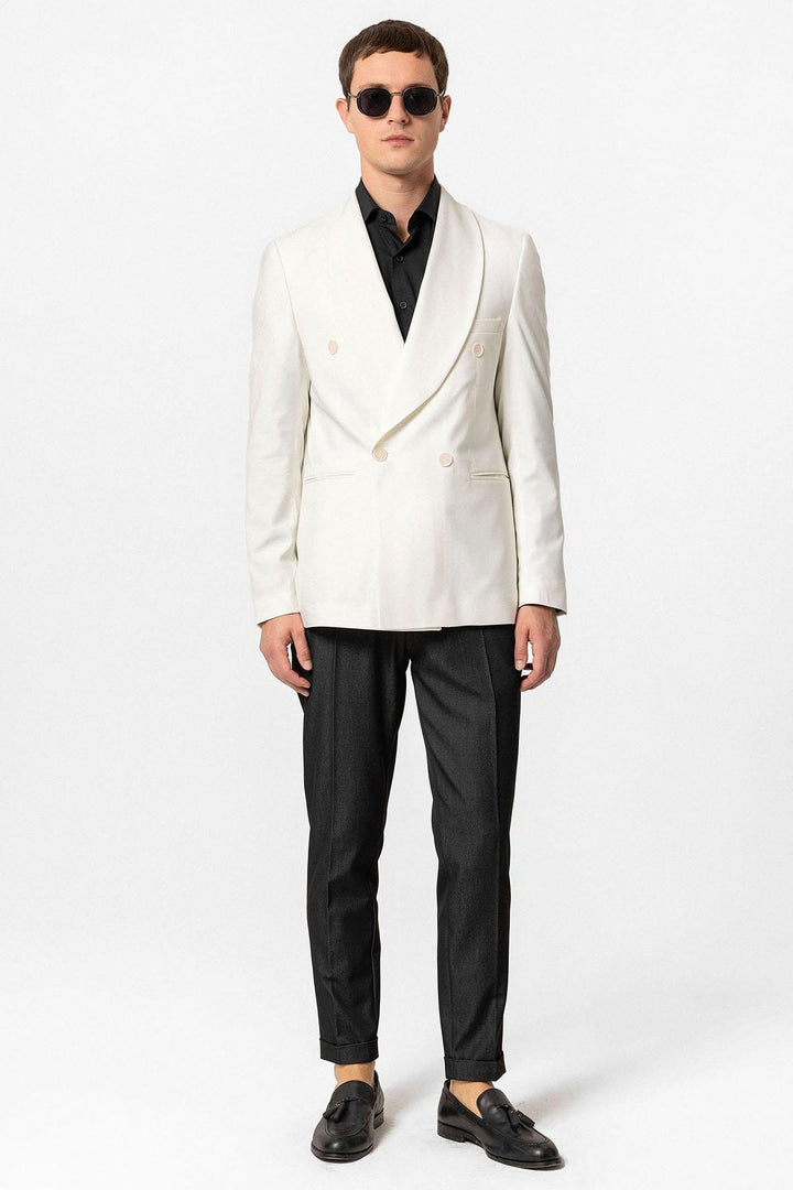 ANT Antioch Ecru Cross Closure Regular Fit Men's Blazer Jacket - Brianka