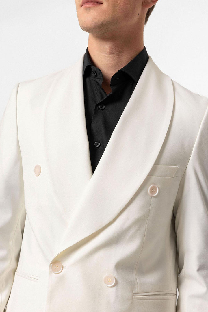 ANT Antioch Ecru Cross Closure Regular Fit Men's Blazer Jacket - Brianka