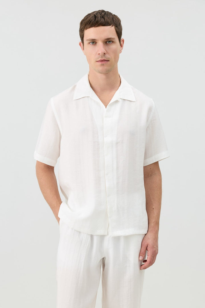 ANT Men's Shirt with Lyocell Blend and Hidden Buttons - North Brunswick