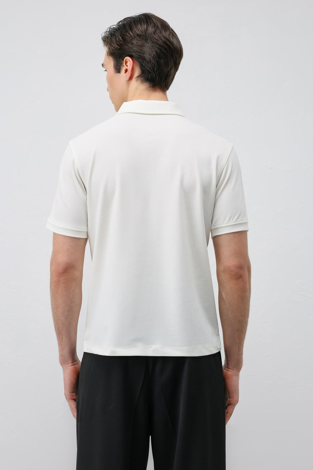 ANT Antioch Ekru Lyocell Karışımlı Polo Yaka Erkek T-Shirt - Fountainebleau