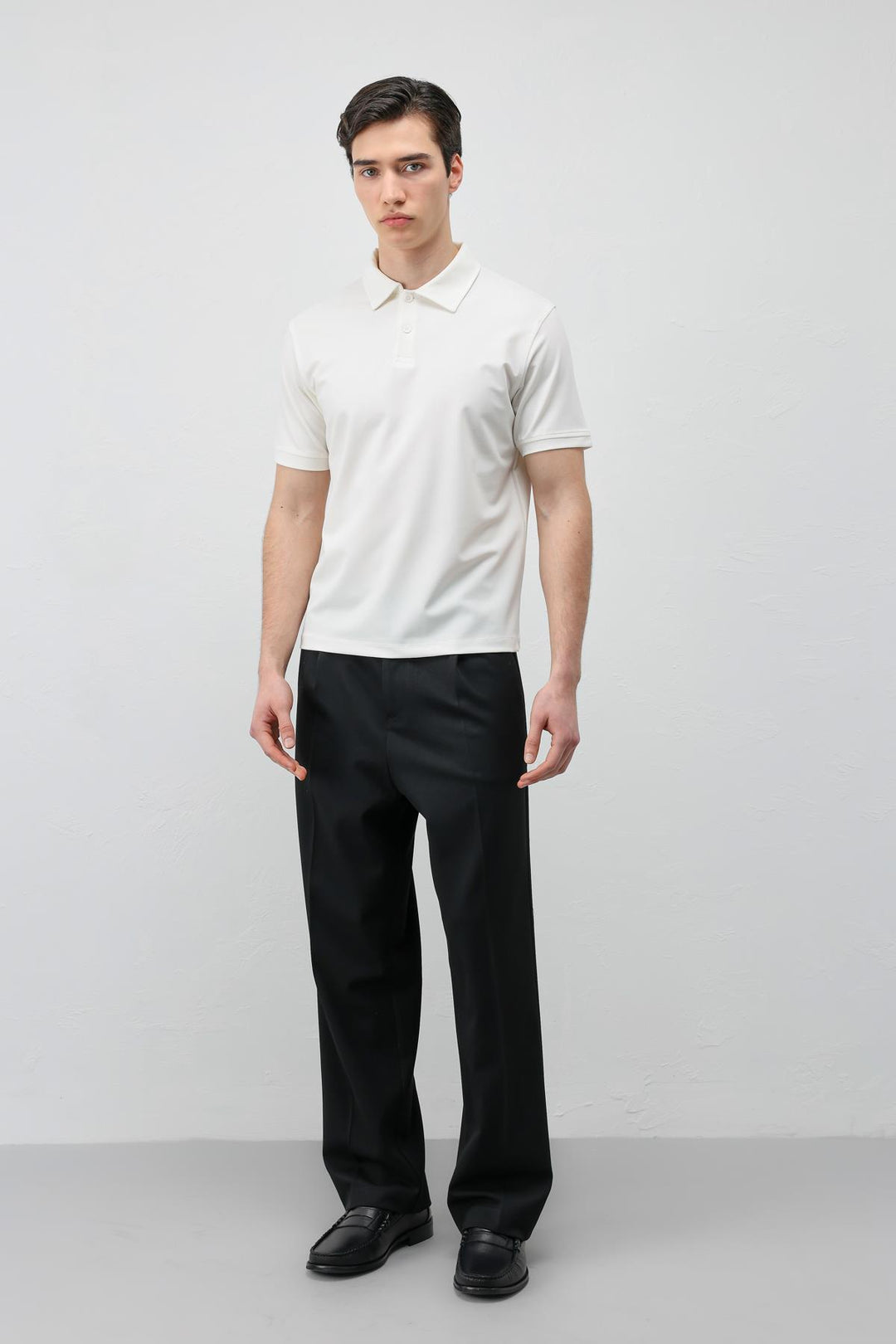 ANT Antioch Ekru Lyocell Karışımlı Polo Yaka Erkek T-Shirt - Fountainebleau