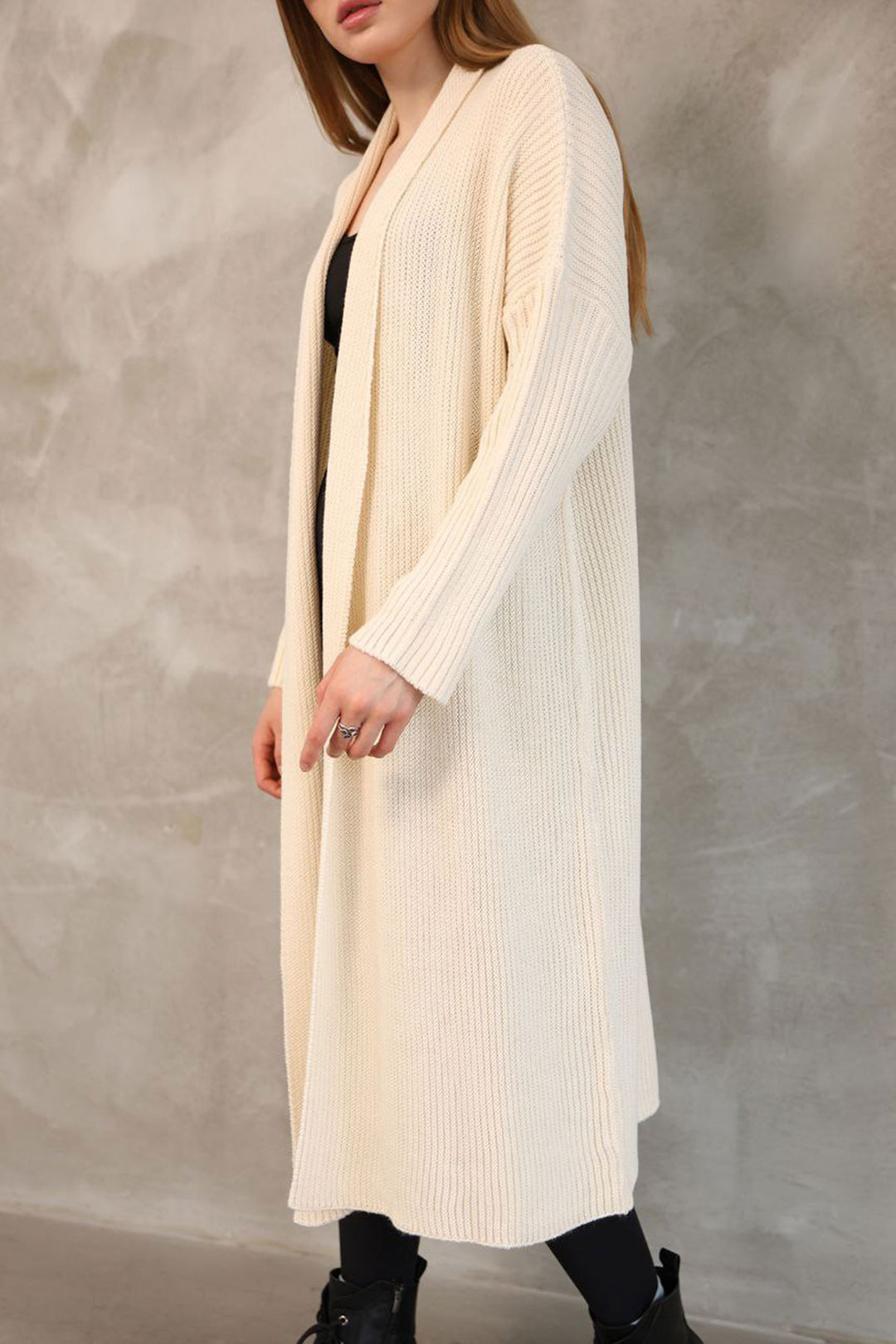 Ecru Maxi Boy Knit Cardigan BCES-252037 - Córdoba