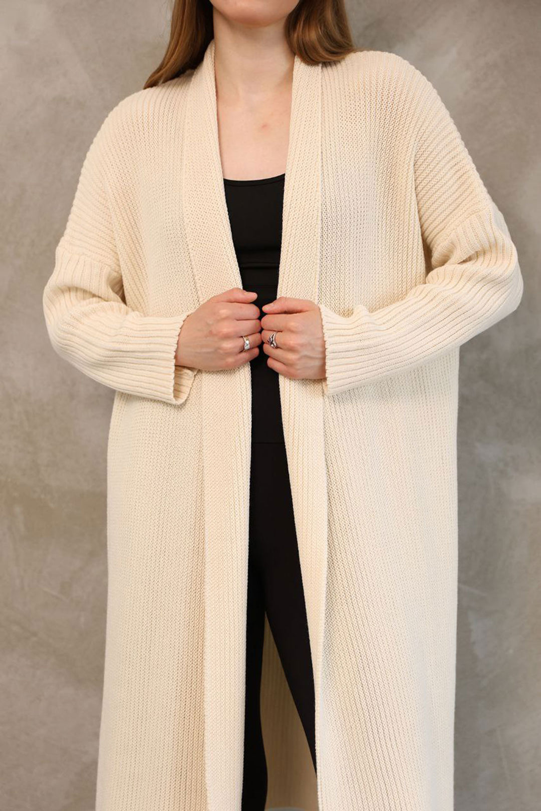 Ecru Maxi Boy Knit Cardigan BCES-252037 - Córdoba