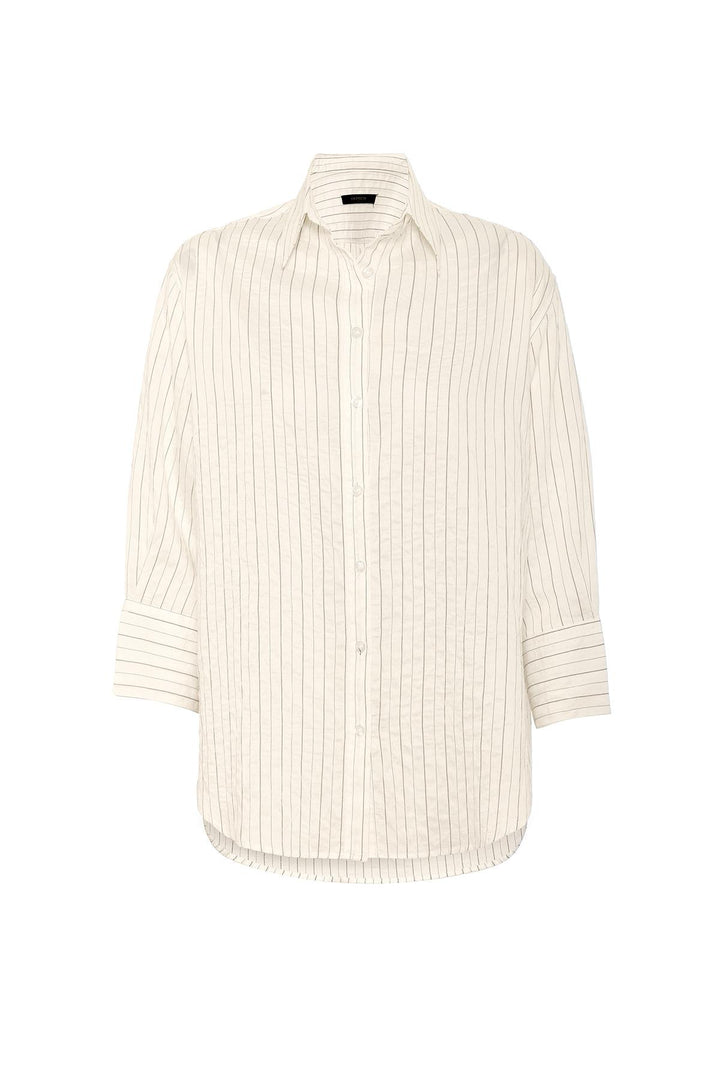 ANT Antioch Ecru Modal Fabric Striped Women's Shirt - Falkirk