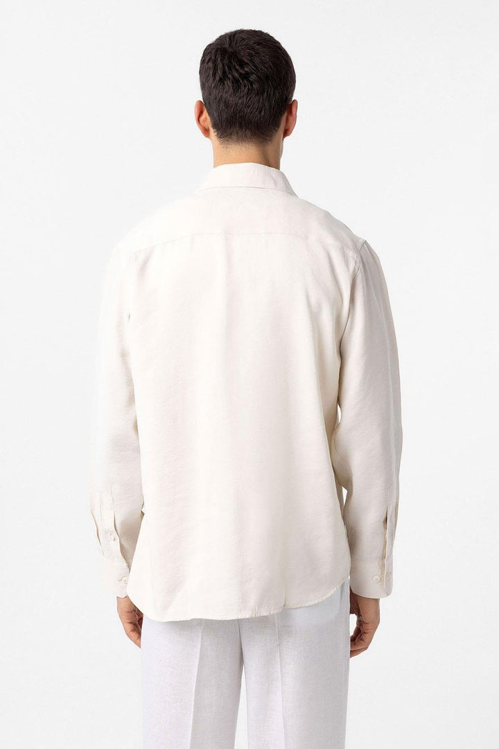 ANT Antioch Ecru Modal Fabric Relax Fit Men's Shirt - Belfort