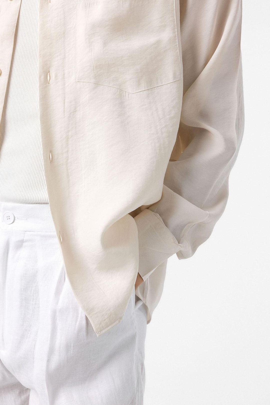 ANT Antioch Ecru Modal Fabric Relax Fit Men's Shirt - Belfort