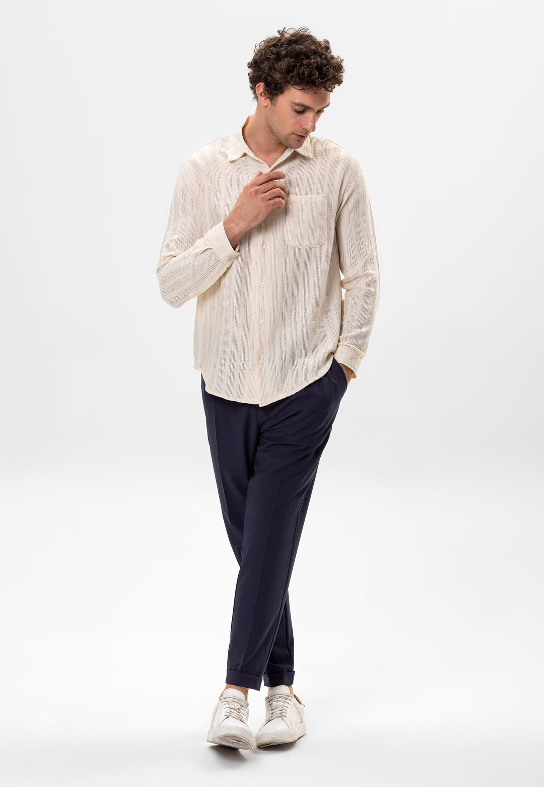ANT Knitted Detailed Men's Shirt - Campbell