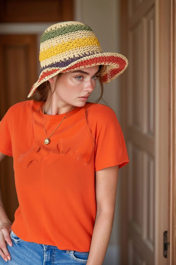 Ecru Braided Straw Hat BCNSV-2511507 - San Clemente