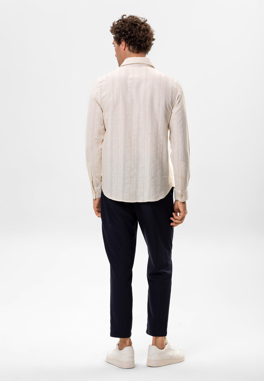 ANT Antioch Ecru Knitted Patterned Men's Shirt - Rijswijk