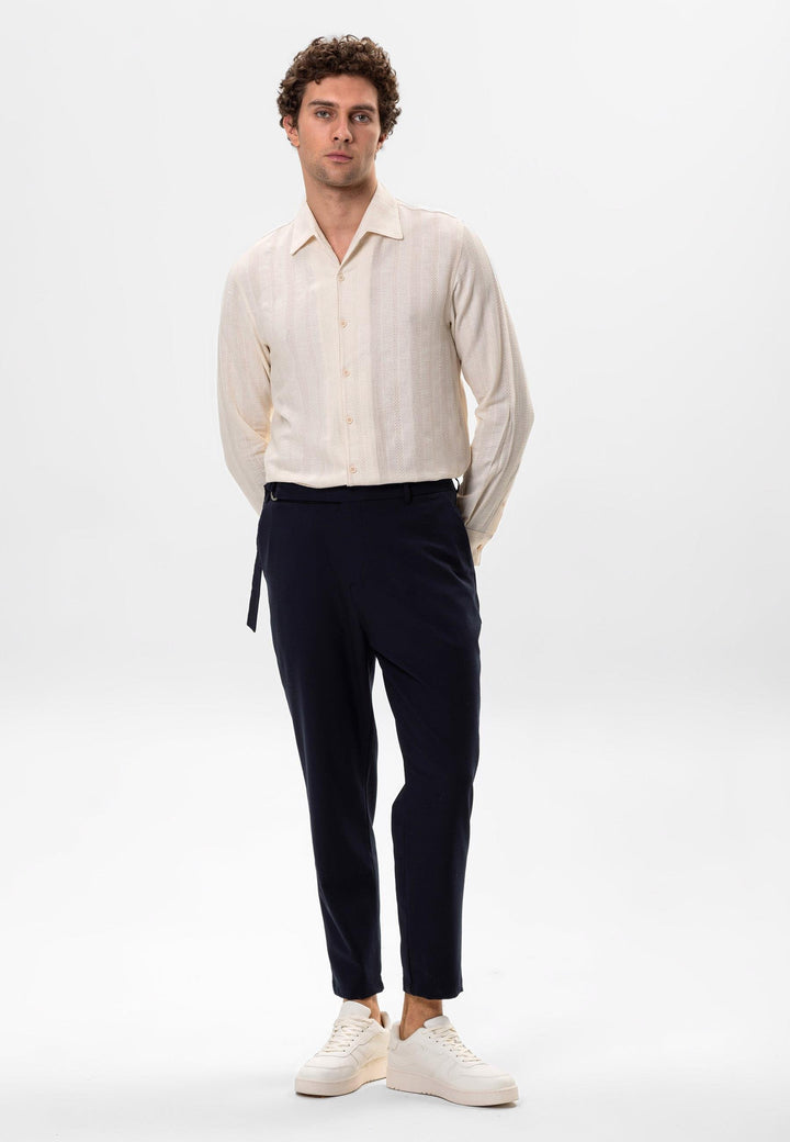 ANT Antioch Ecru Knitted Patterned Men's Shirt - Rijswijk