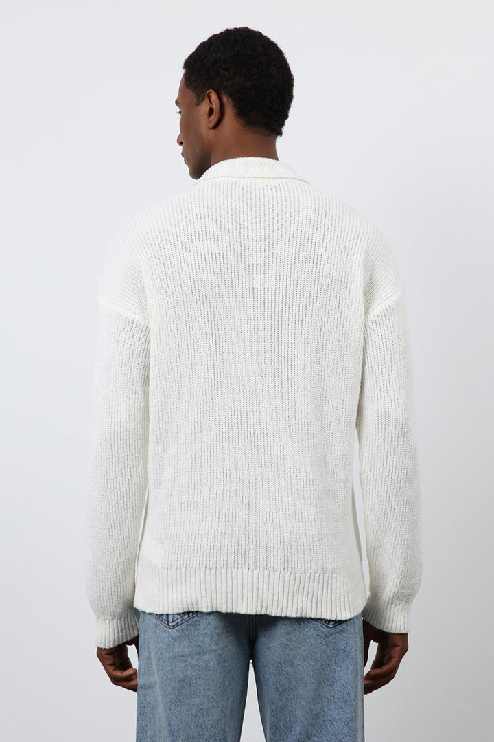 ANT Antioch Ecru Knitted Men's Cardigan - Mount Pleasant