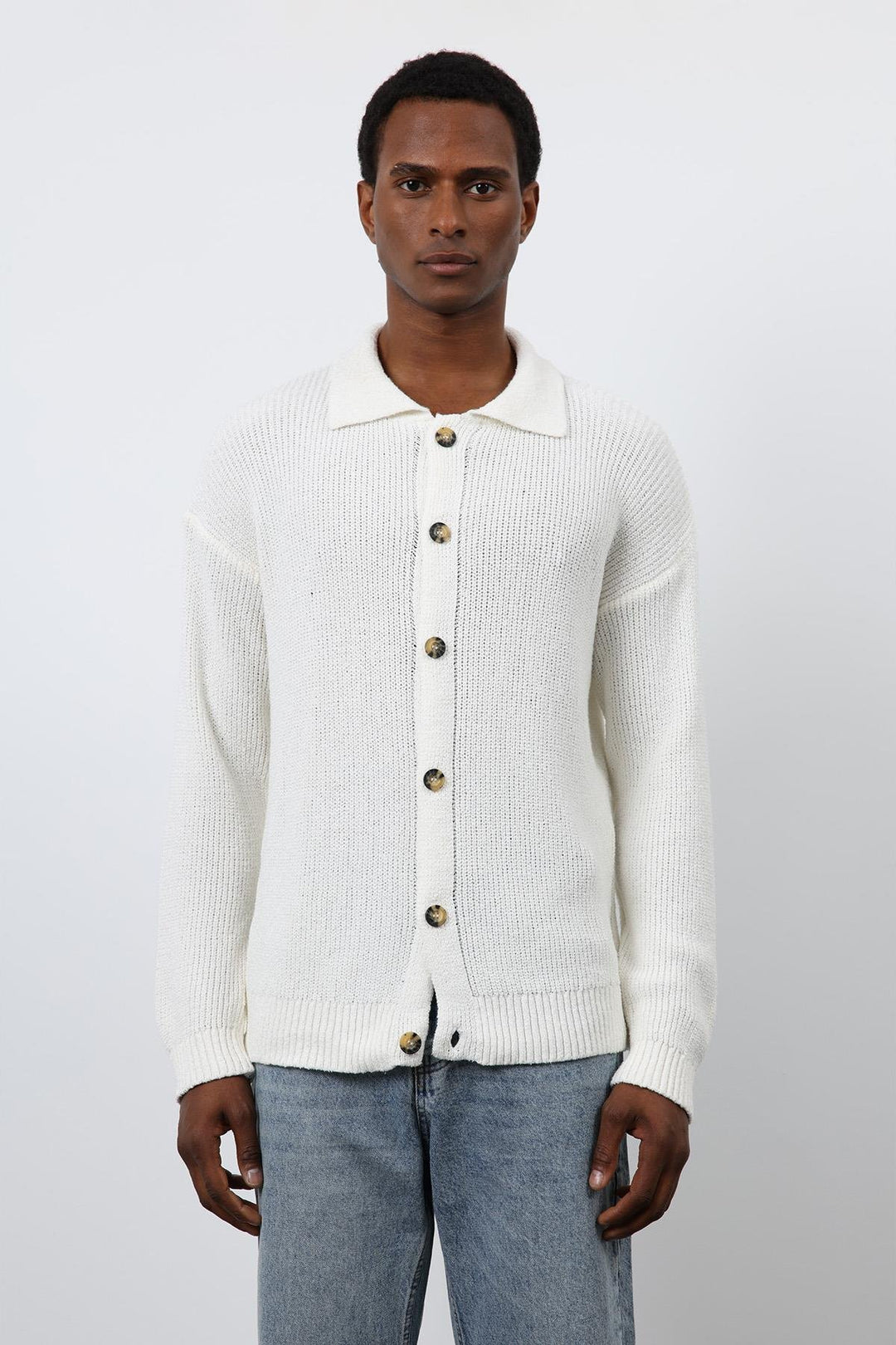 ANT Antioch Ecru Knitted Men's Cardigan - Mount Pleasant
