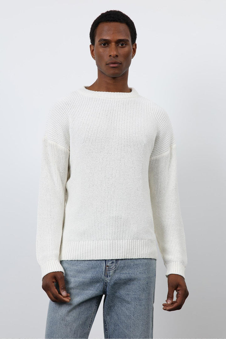 ANT Antioch Ecru Knitted Men's Sweater - Meudon