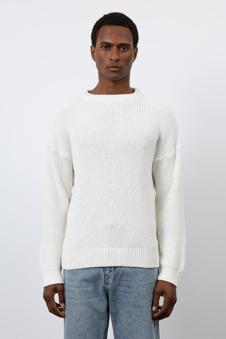 ANT Antioch Ecru Knitted Men's Sweater - Meudon