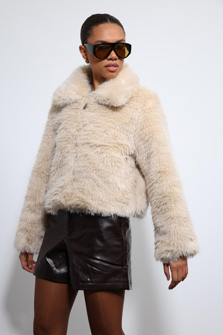 ANT Antioch Ekru Peluş Görünümlü Mont - Toretsk