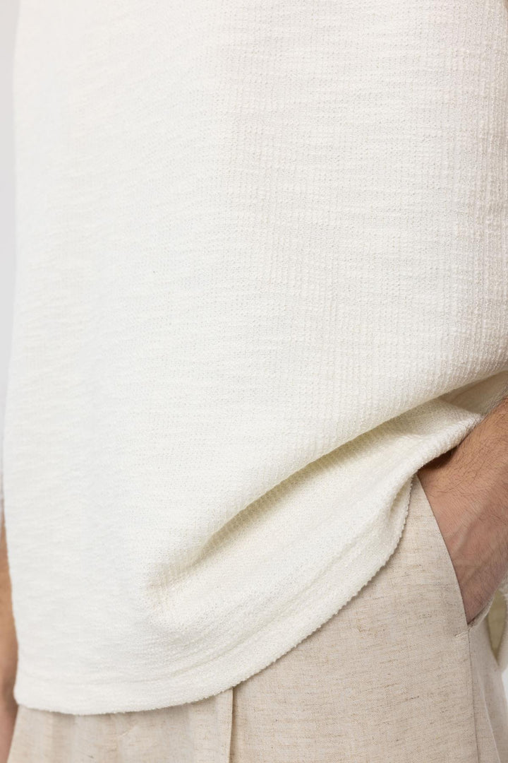 ANT Antioch Ekru Regular Fit Dokulu Erkek Kolsuz T-Shirt - Brantford