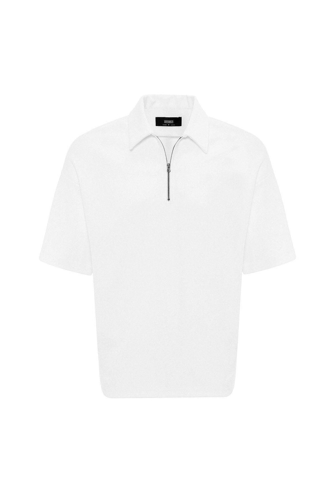 ANT Antioch Ekru Relax Fit Fermuarlı Polo Yaka Erkek T-Shirt - Alcorcón