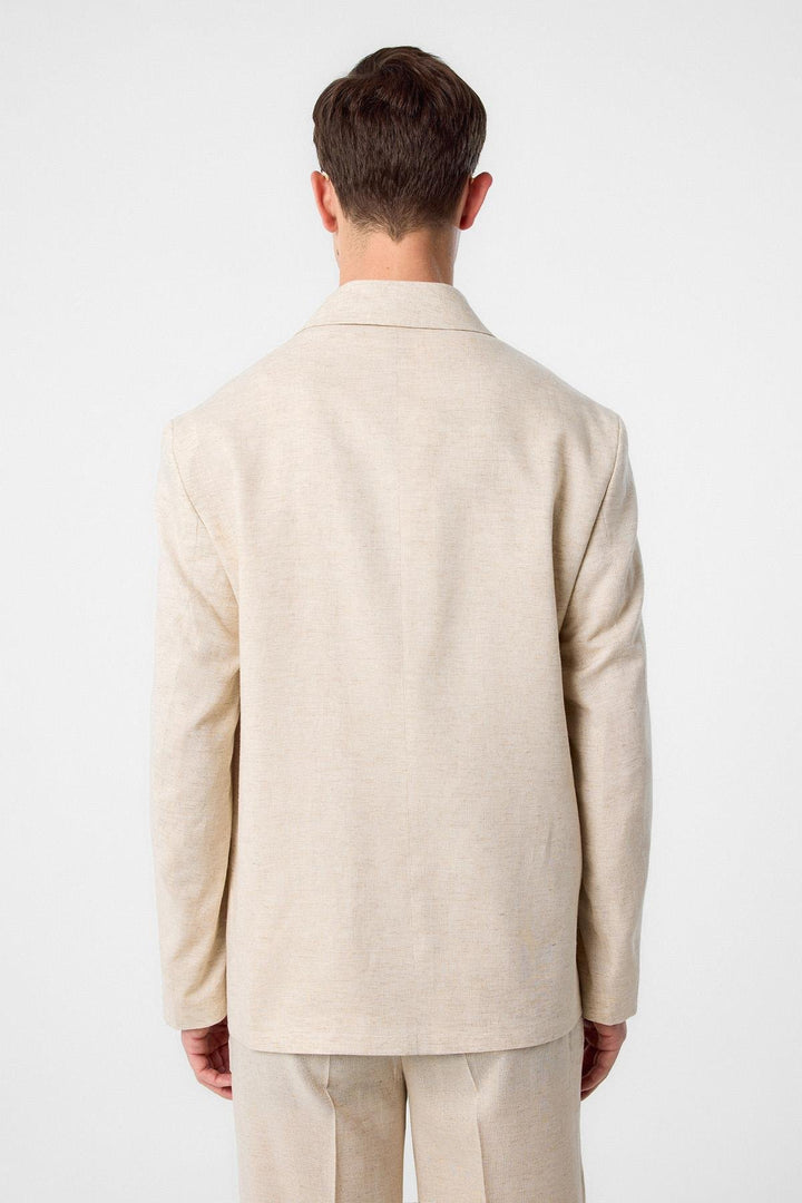 ANT Antioch Ecru Relax Fit Linen Blend Men's Blazer Jacket - Seraing