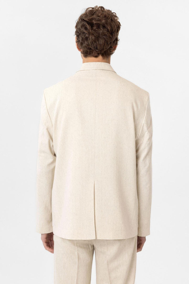 ANT Antioch Ecru Relax Fit Linen Blend Men's Blazer Jacket - Antibes