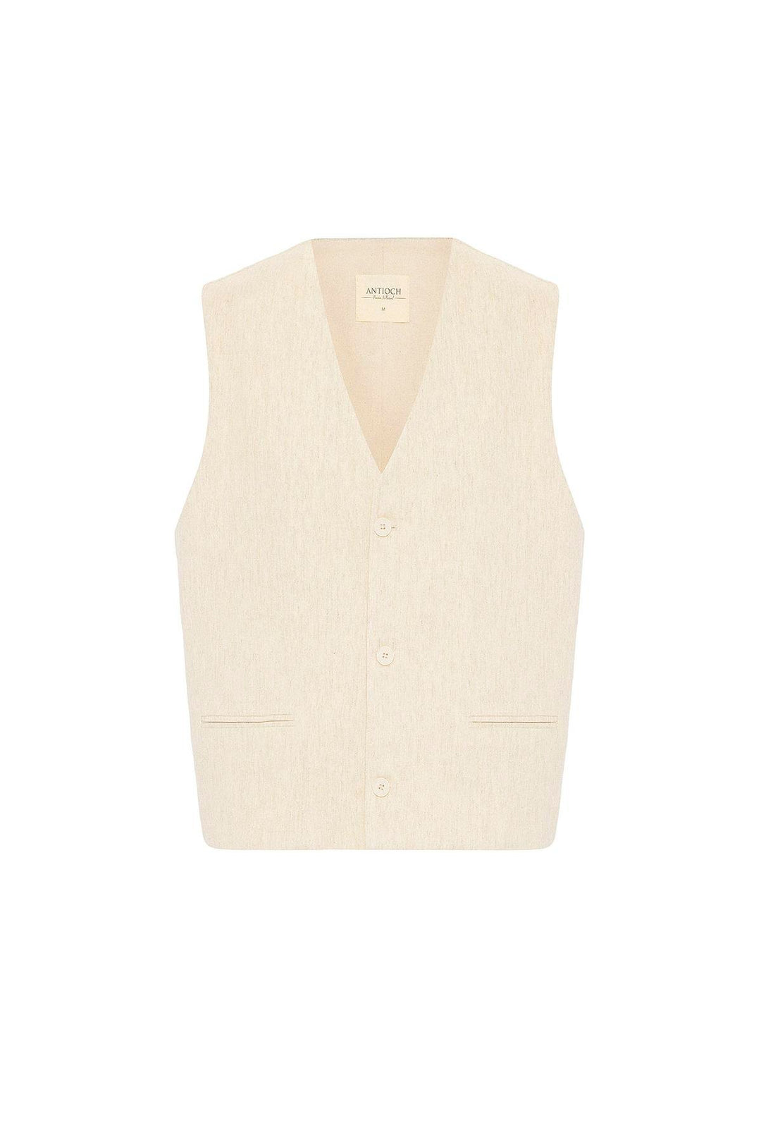 ANT Antioch Ecru Relax Fit Linen Blend Men's Vest - Ecatepec