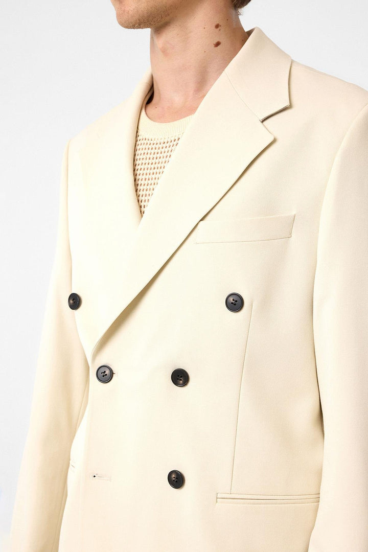 ANT Antioch Ecru Relax Fit Double Breasted Men's Blazer Jacket - Fort Lee