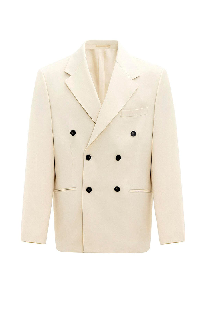 ANT Antioch Ecru Relax Fit Double Breasted Men's Blazer Jacket - Manukau City