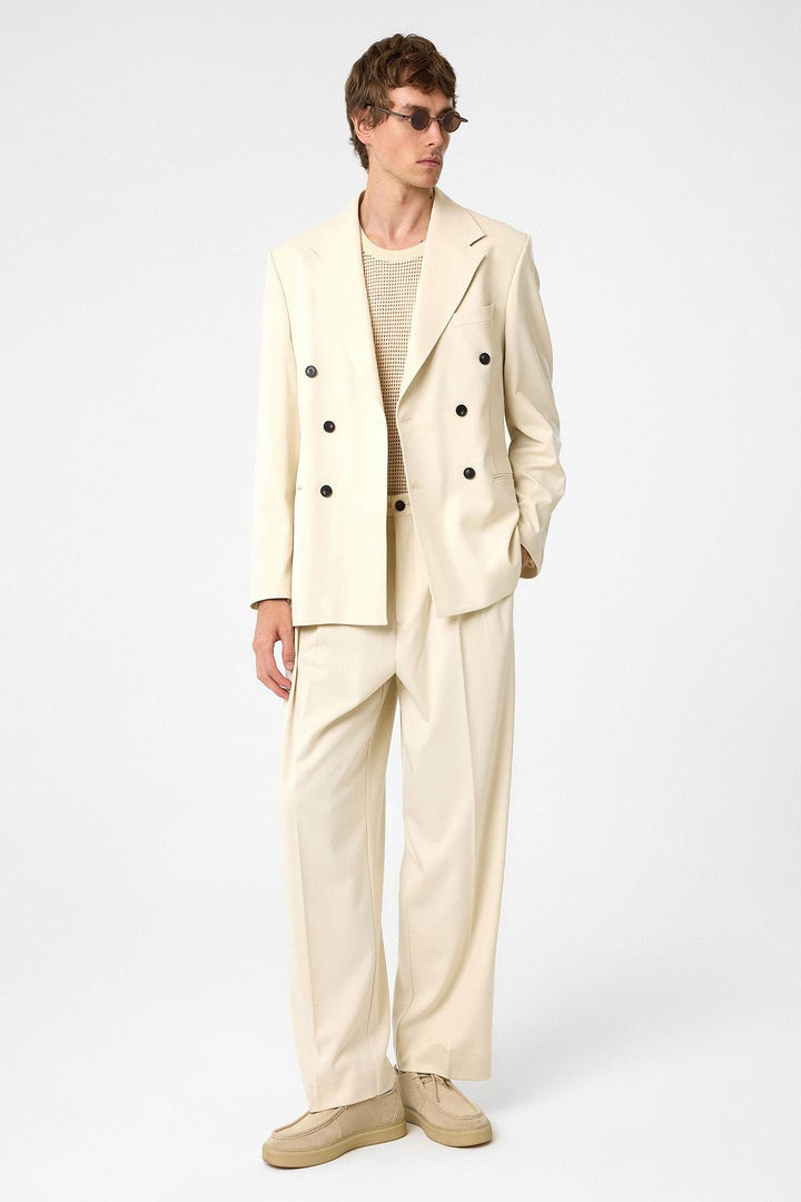 ANT Antioch Ecru Relax Fit Double Breasted Men's Blazer Jacket - Fort Lee