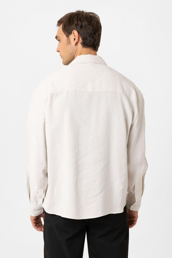 ANT Antioch Ekru Relax Fit Modal Kumaş Erkek Gömlek - Conflans-Sainte-Honorine