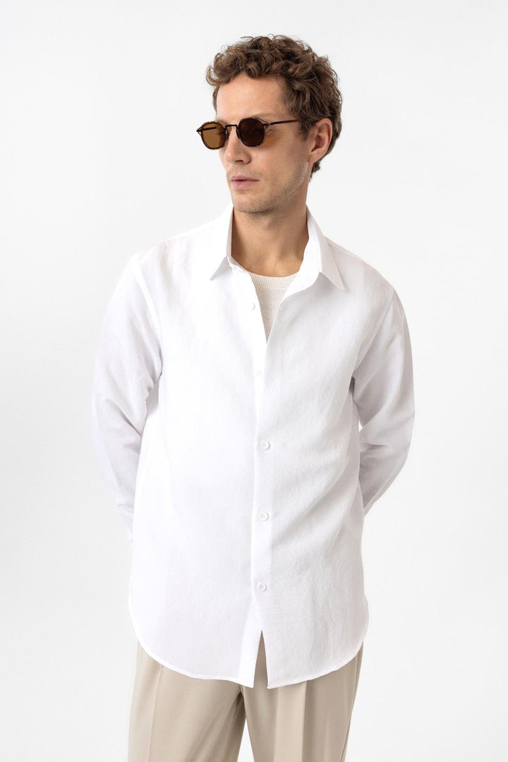 ANT Antioch Ecru Relax Fit Modal Fabric Men's Shirt - San Pedro Garza García