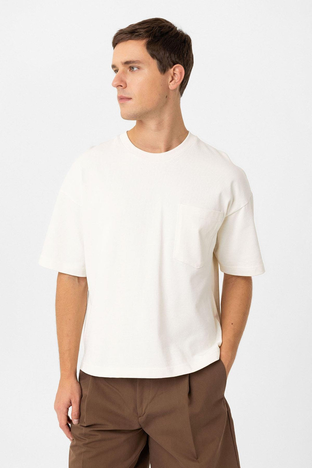 ANT Antioch Ekru Relaxed Basic Erkek T-Shirt - Smithtown