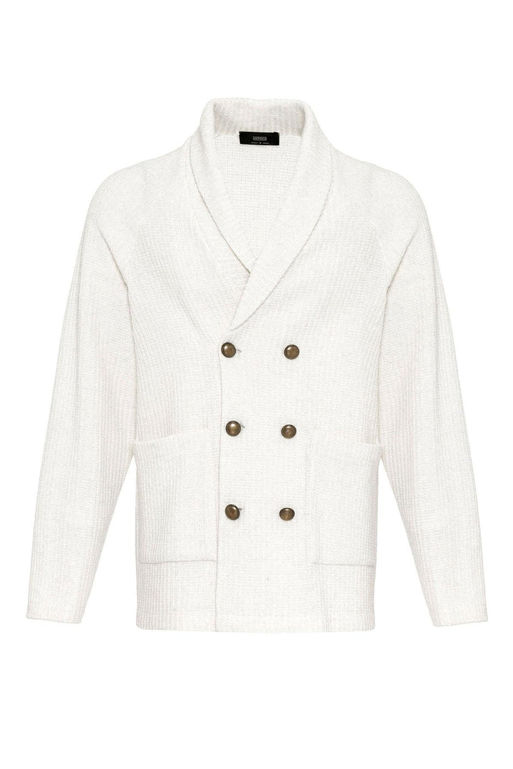 ANT Shawl Collar Double Breasted Closure Men's Cardigan - Santa Cruz